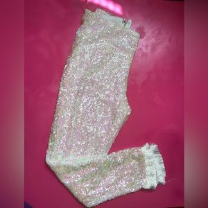 Sequin White Pants